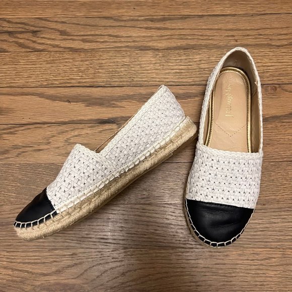 J. McLaughlin Shoes J Mclaughlin Redding Navy White Espadrille Flat Leather Slip On Size 6